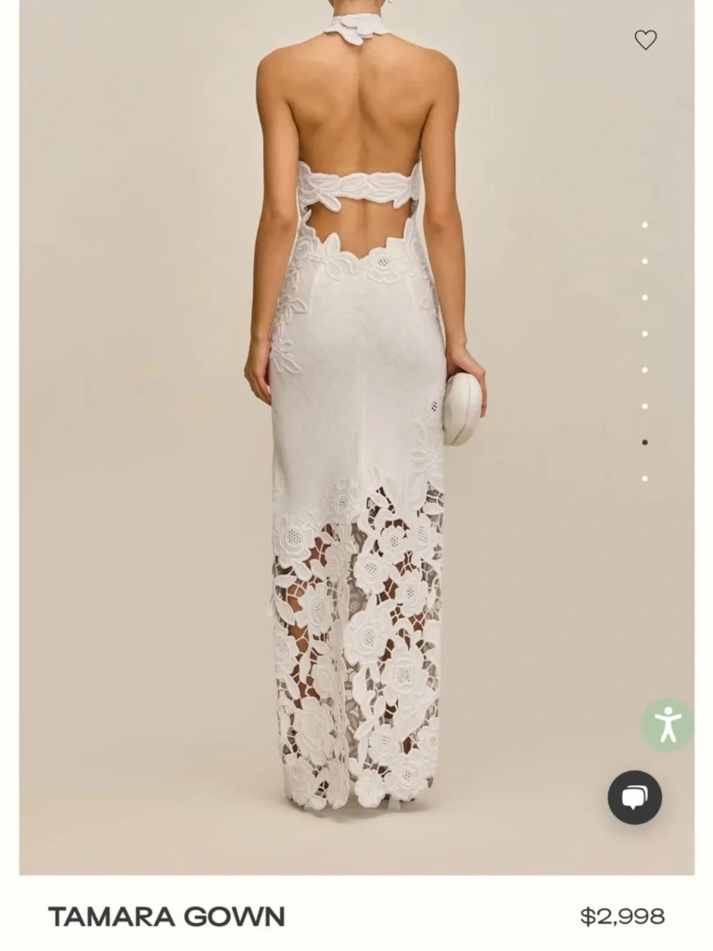 cult gaia White Tamara Lace Halter Maxi Gown - Picture 2 of 5